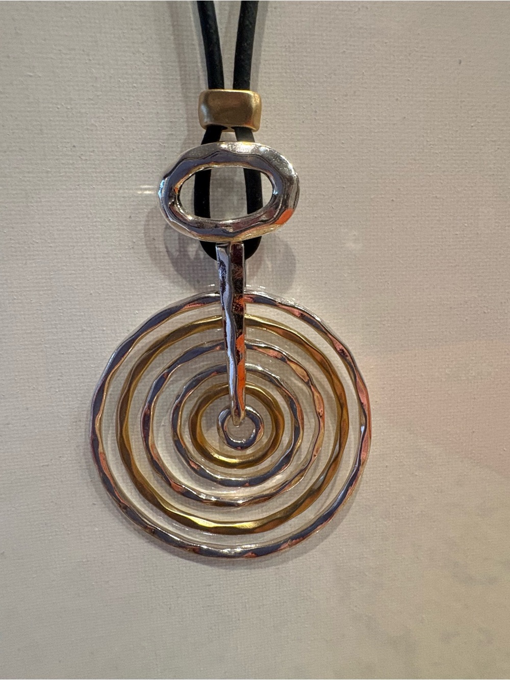 Chico's Two-Tone Spiral Pendant Necklace in Silver and Gold